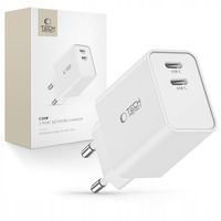 SZYBKA SIECIOWA ŁADOWARKA KOSTKA DUAL USB-C 35W DO IPHONE 16 / MACBOOK AIR