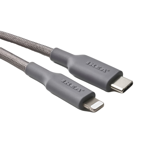 Kabel przewód USB-C Lightning MFi 3A 1,5m 480Mb/s szybki szary LILLHULT na Arena.pl