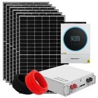 ZESTAW SOLARNY HYBRYDOWY 5KW / 230V 6000W + MAGAZYN ENERGII 5KWh