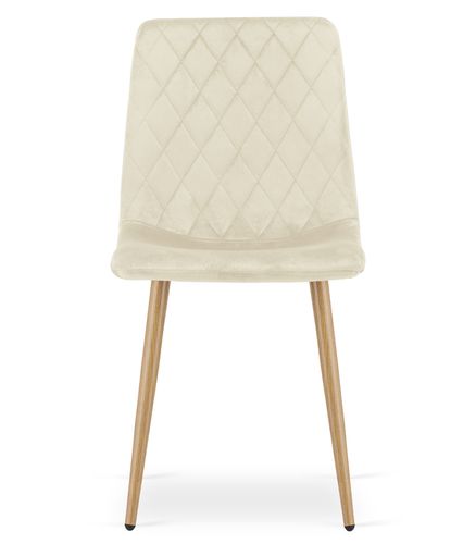 Krzesło TURIN - jasny beż aksamit / nogi kolor drewna x 3 na Arena.pl