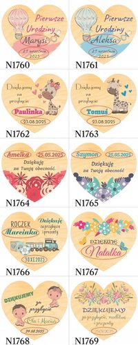 Podziękowania dla gości KOMUNIA na CHRZEST I ROCZEK URODZINY magnes 10 na Arena.pl