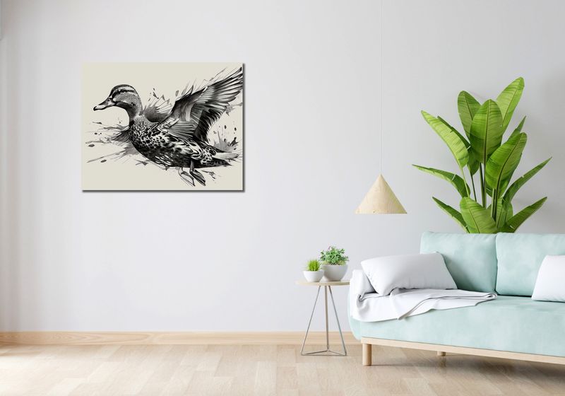 Obraz 90x70cm Gracja Kaczki w Locie zdjęcie 2