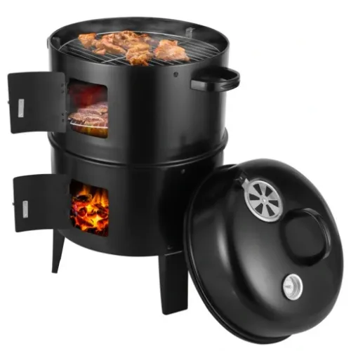 GRILL WĘDZARNIA OGRODOWY WĘGLOWY PALENISKO 3W1 TERMOMETR 3 RUSZTY na Arena.pl