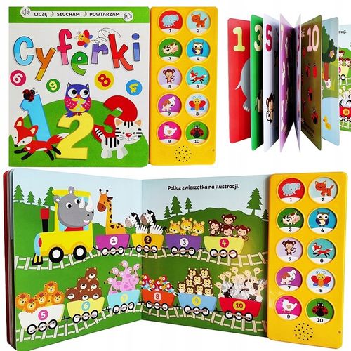 KSIĄŻKA DŹWIĘKOWA INTERAKTYWNA CYFERKI LICZĘ SŁUCHAM POWTARZAM na Arena.pl