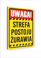 Tabliczka znak informacyjny nadruk UV 30x20 strefa postoju żurawia