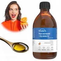 Tran Norweski Pomarańczowy Omega-3 + D3 2000 IU Pamięć Odporność 250 ml