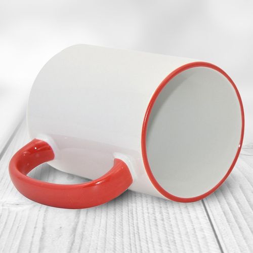 Duży kubek XXL z czerwonym uszkiem z Twoim nadrukiem na Arena.pl