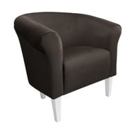 Fotel Milo nogi 20cm białe brąz MG05