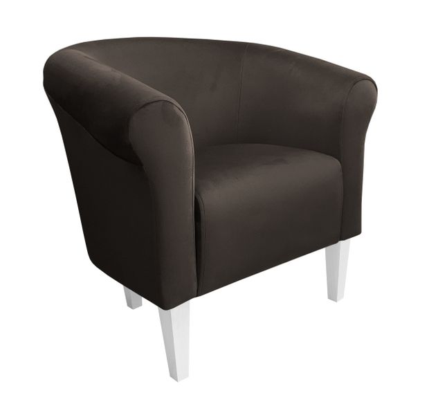 Fotel Milo nogi 20cm białe brąz MG05 zdjęcie 1