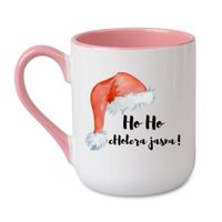 KUBEK "HO HO CHOLERA JASNA!" Wzór - Elegant Coffee Różowy 330 ml