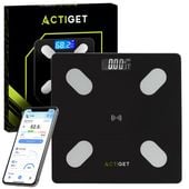 Waga łazienkowa, elektroniczna 180 kg szkło hartowane, LCD, z bluetooth, aplikacją czarna