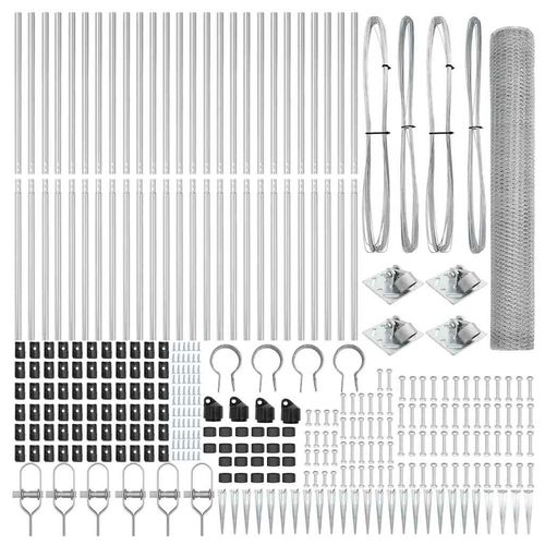 Ogrodzenie z słupkami Srebrny 1.2 x 50 m Stal pokryta PCV na Arena.pl