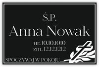 TABLICZKA NAGROBNA NAGROBKOWA grawer nierdzewna