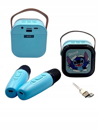 ZESTAW KARAOKE DLA DZIECI GŁOŚNIK BLUETOOTH I MIKROFONY Z MOTYWEM STICH na Arena.pl