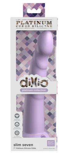 dillio platinum slim seven 19,7 cm fioletowy - model z rowkami i mocną bazą na Arena.pl