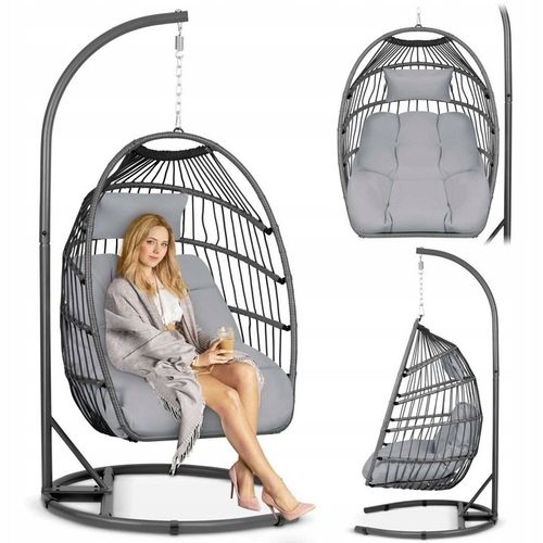 Sofotel Fotel ogrodowy wiszący Luisiana szary + szare poduszki Sofotel na Arena.pl