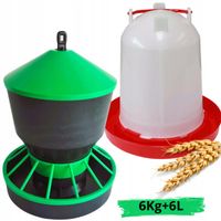 POIDŁO+KARMNIK DLA DROBIU KACZEK GĘSI KUR 6 L+6 KG
