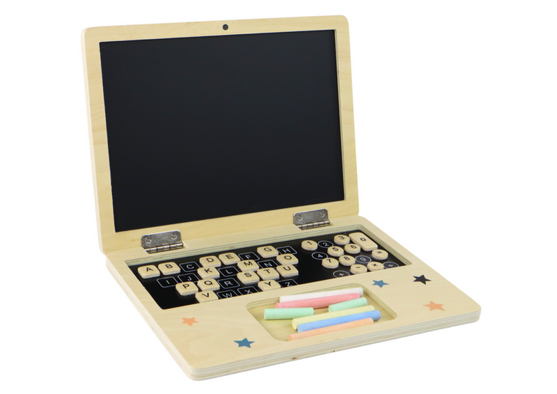 Tablica Drewniana Laptop Kreda zdjęcie 2