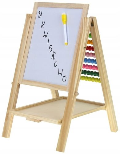 Tablica Drewniana Dwustronna Magnetyczna Kredowa Liczydło + Akcesoria na Arena.pl