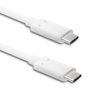 Qoltec kabel USB 3.1 typ C męski | USB 3.1 typ C męski | 1m | Biały