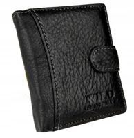 Portfel Męski Skórzany mały czarny WILD ELEGANCKI prezent