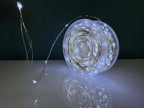 Lampki Choinkowe 1000 LED Mikro Drucik 100m Biały Zimny IP65 Pilot na Arena.pl