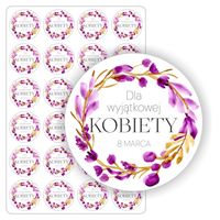 NAKLEJKI dziewczyn 8 marca DZIEŃ KOBIET pracy szkoły 24 szt. 5 cm