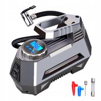 KOMPRESOR SAMOCHODOWY Pompka Sprężarka 12V LED LCD ZAPASOWY BEZPIECZNIK