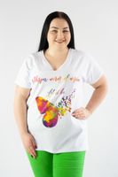 Bluzka Cekinowe motylki Kinga biała UNI