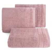 Ręcznik frotte z welwetową bordiurą DAMLA 50x90 liliowy