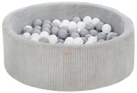 Suchy basen piankowy ze sztruksu z 200 piłeczkami 90 cm (szary/biały,szary)