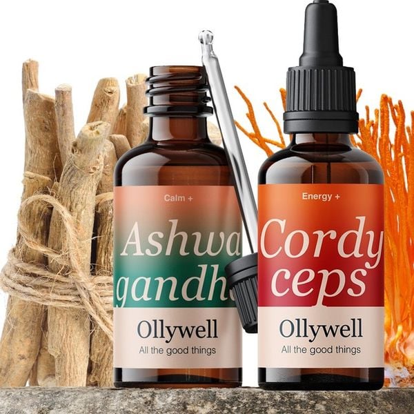 Polska Ashwagandha i Cordyceps Ollywell Krople Silny ekstrakt Adaptogen zdjęcie 1