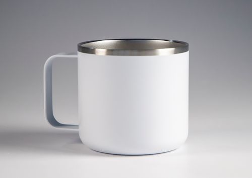 Kubek ze stali nierdz. logo, grawer 350 ml 10szt. 8,5 cm x 8 cm biały na Arena.pl