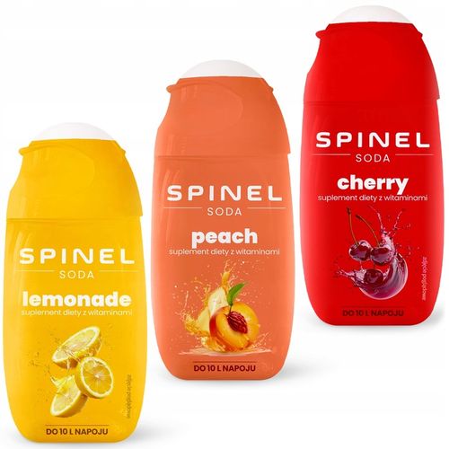 3x SYROP SPINEL SODA DO SATURATORA LEMONIADA BRZOSKWINIA WIŚNIA DO 10L na Arena.pl
