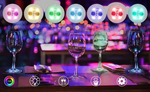 Podstawka Naklejka LED pod Butelkę Szklankę Kubek Zestaw 10 szt. na Arena.pl