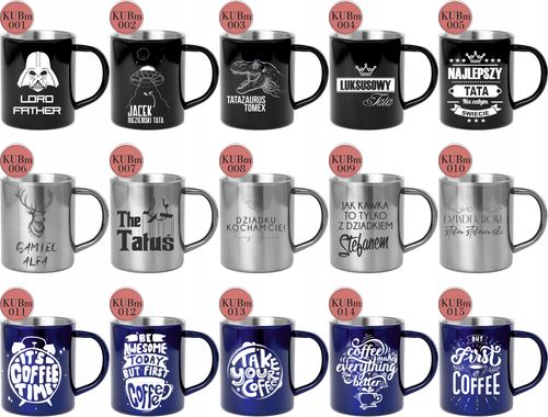 Kubek metalowy z grawerem PREZENT dla par iminiem na Arena.pl