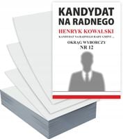Ulotki A4 wyborcze 1000 szt WYBORY KANDYDAT na RADNEGO gminy + PROJEKT
