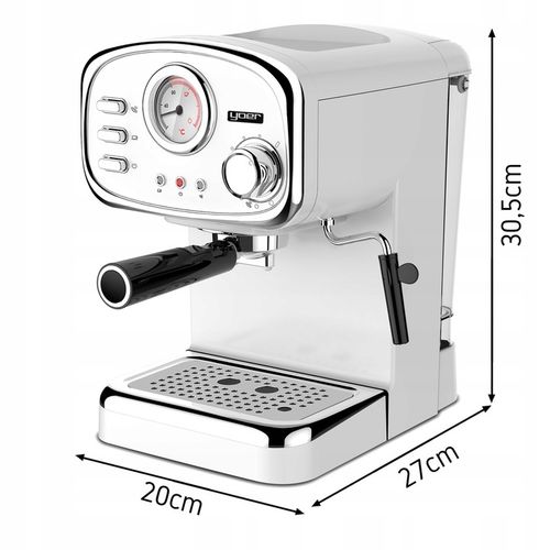 Kolbowy ekspres ciśnieniowy Yoer Breve 1100 W biały na Arena.pl