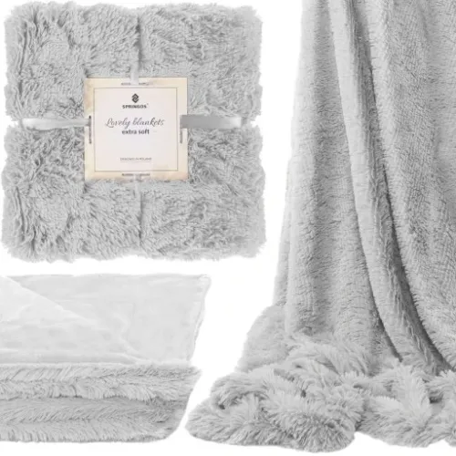 KOC WŁOCHACZ NARZUTA NA ŁÓŻKO PLED MIĘKKI GRUBY CIEPŁY 220x240 cm SZARY na Arena.pl