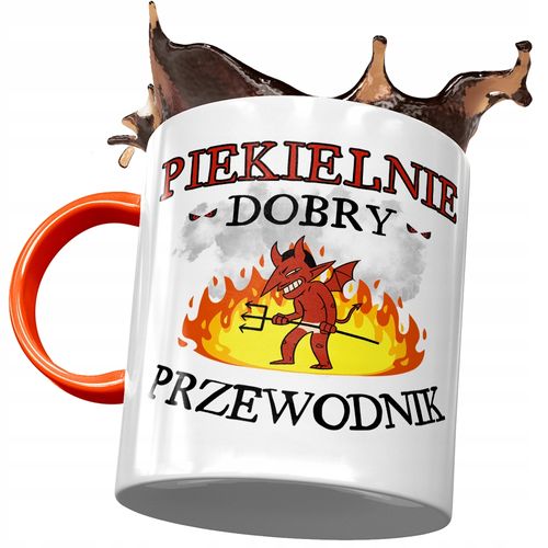 Kubek Pomarańczowy Dla Przewodnika Piekielnie Z Nadrukiem Ze Zdjęciem na Arena.pl