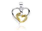 Rodowany pozłacany srebrny wisiorek serce serduszko heart cyrkonia cyrkonie srebro 925 Z1714CGR1