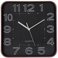 ZEGAR ŚCIENNY 30x30cm Cichy Płynna Praca DUŻE Cyfry CZARNY Kwadratowy 1865
