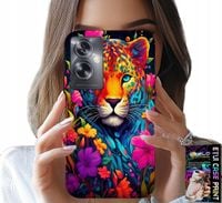 ETUI DO OPPO A79 5G - KWIECISTE WZORY TYGRYS TYGRYSEK + FOLIA