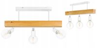 LAMPA drewniana belka wisząca sufitowa ŻYRANDOL PLAFON LOFT BIAŁY na 3x E27