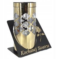 SOLARNY ZNICZ LED NAGROBNY WYTRZYMAŁY PARIS DEDYKACJA KOCHANEJ SIOSTRZE