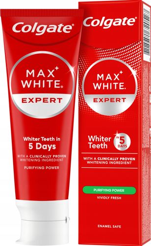 COLGATE MAX WHITE EXPERT PASTA DO ZĘBÓW WYBIELAJĄCA 75 ML na Arena.pl