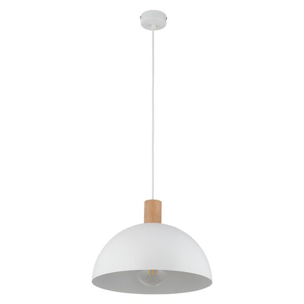 Lampa wisząca kopuła do salonu Oslo 4851 TK Lighting drewniana biała zdjęcie 2