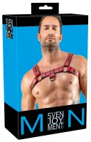 svenjoyment men's chest harness czerwony s-xl regulowany vegan