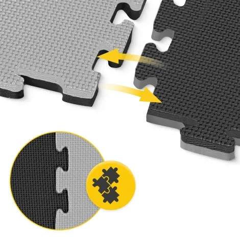 mata do ćwiczeń 100x100x2 cm czarno-szary na Arena.pl