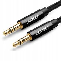 2 x Kabel AUX UGREEN AV112 1m Nylonowy Oplot DO Smartfona i Laptopa Czarny